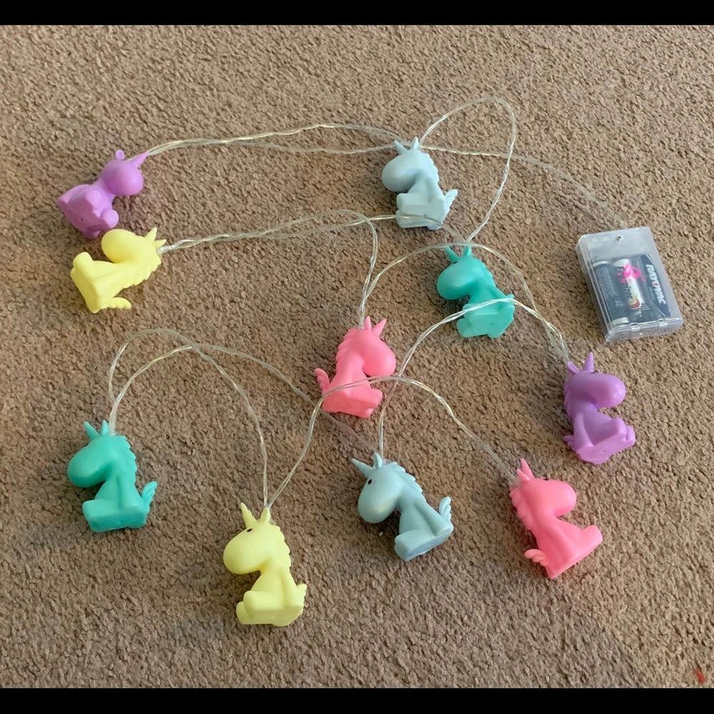 Justice Squeezable 20 Unicorn String Lights 6.5”